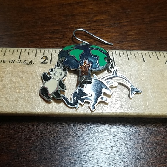 Vintage World Tree & animal earrings. - Picture 4 of 6